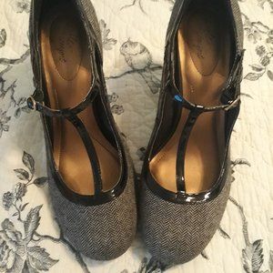 Dexflex Comfort Tweed & Patent T-Strap Mary Jane